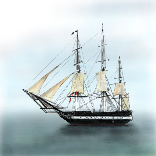 USS Constitution in the Massachusetts harbor.